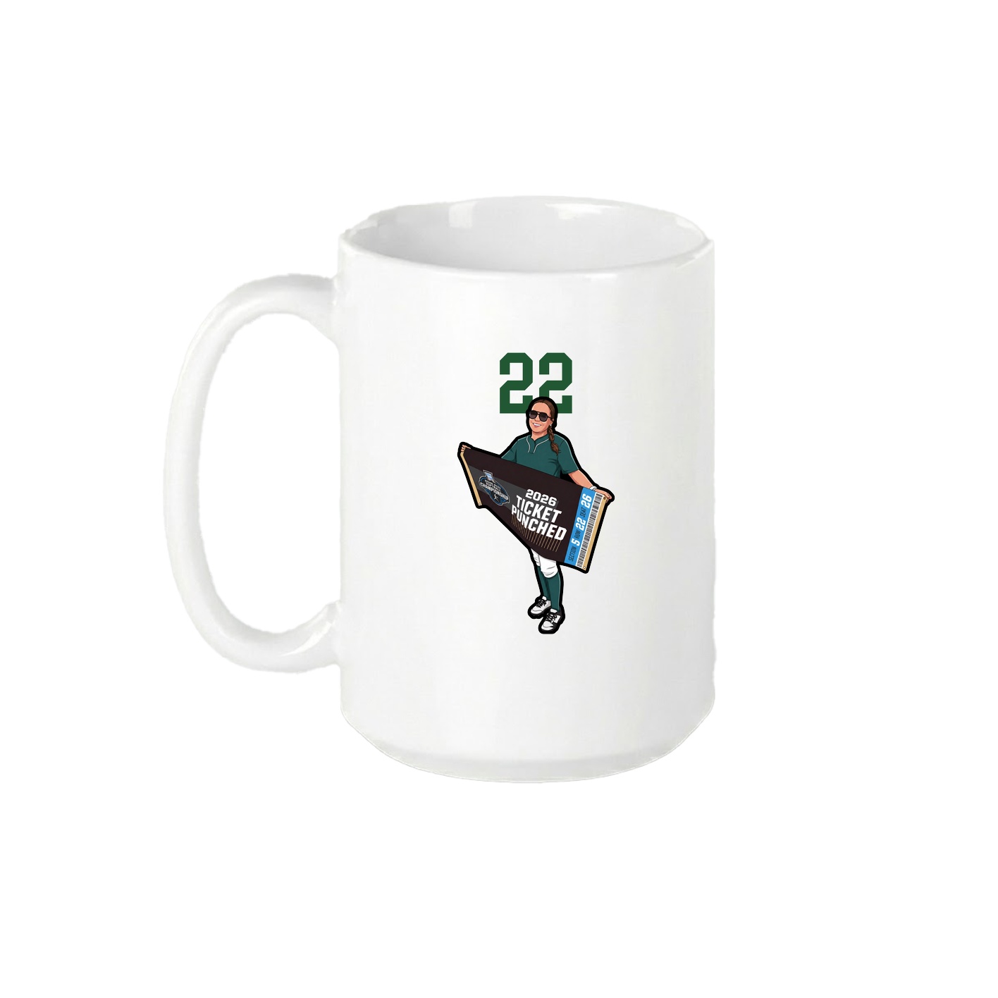15oz Coffee Mug — Number Top in White