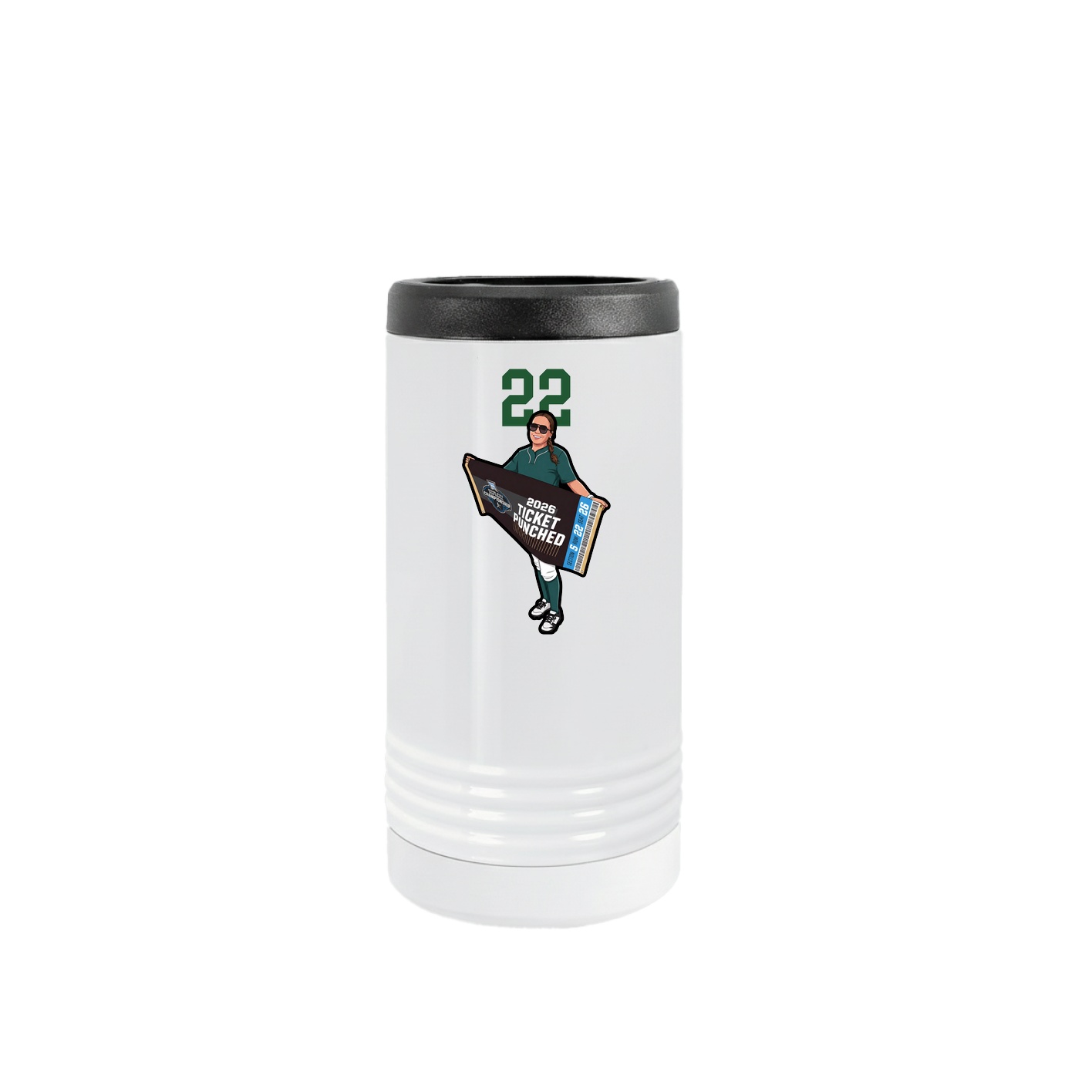 Slim Beverage Holder — Number Top in White