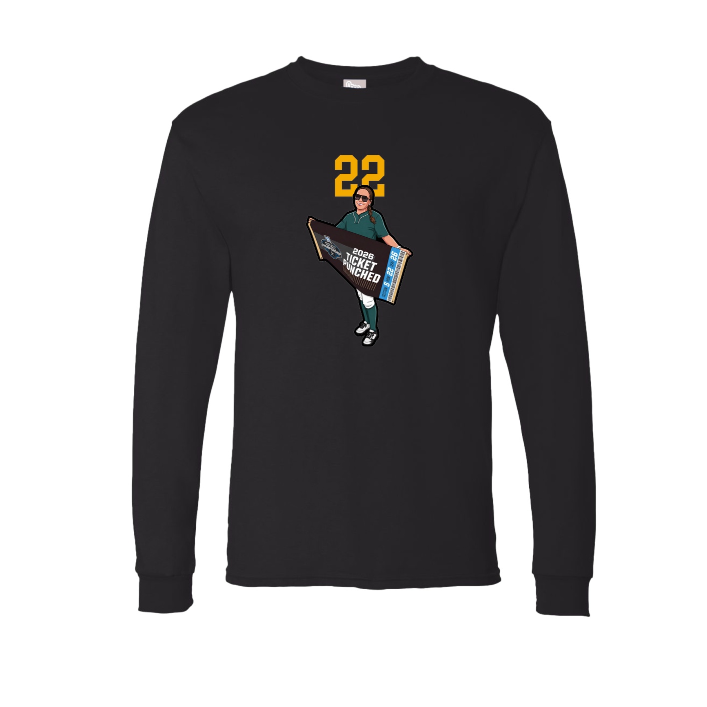 Long Sleeve Tee — Number Top in Black