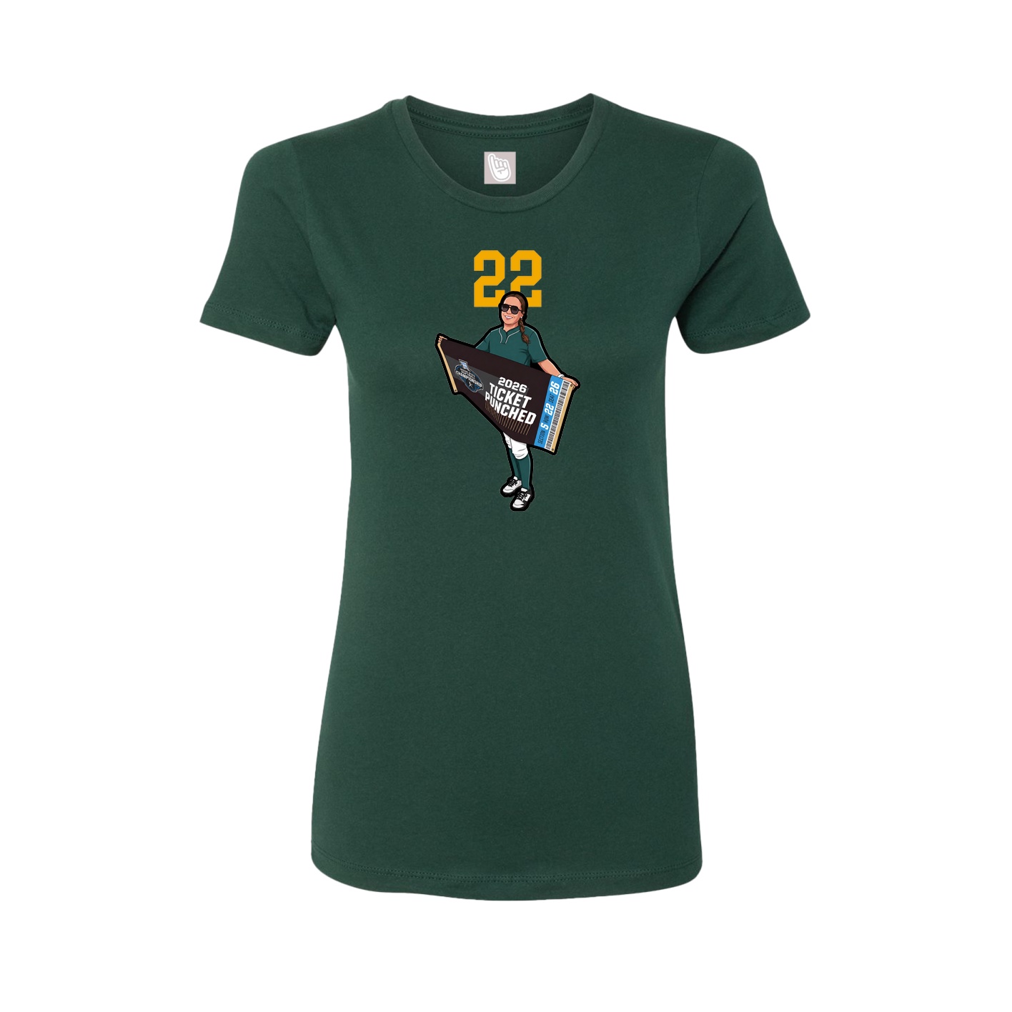 Fitted Women's Tee — Number Top in Green