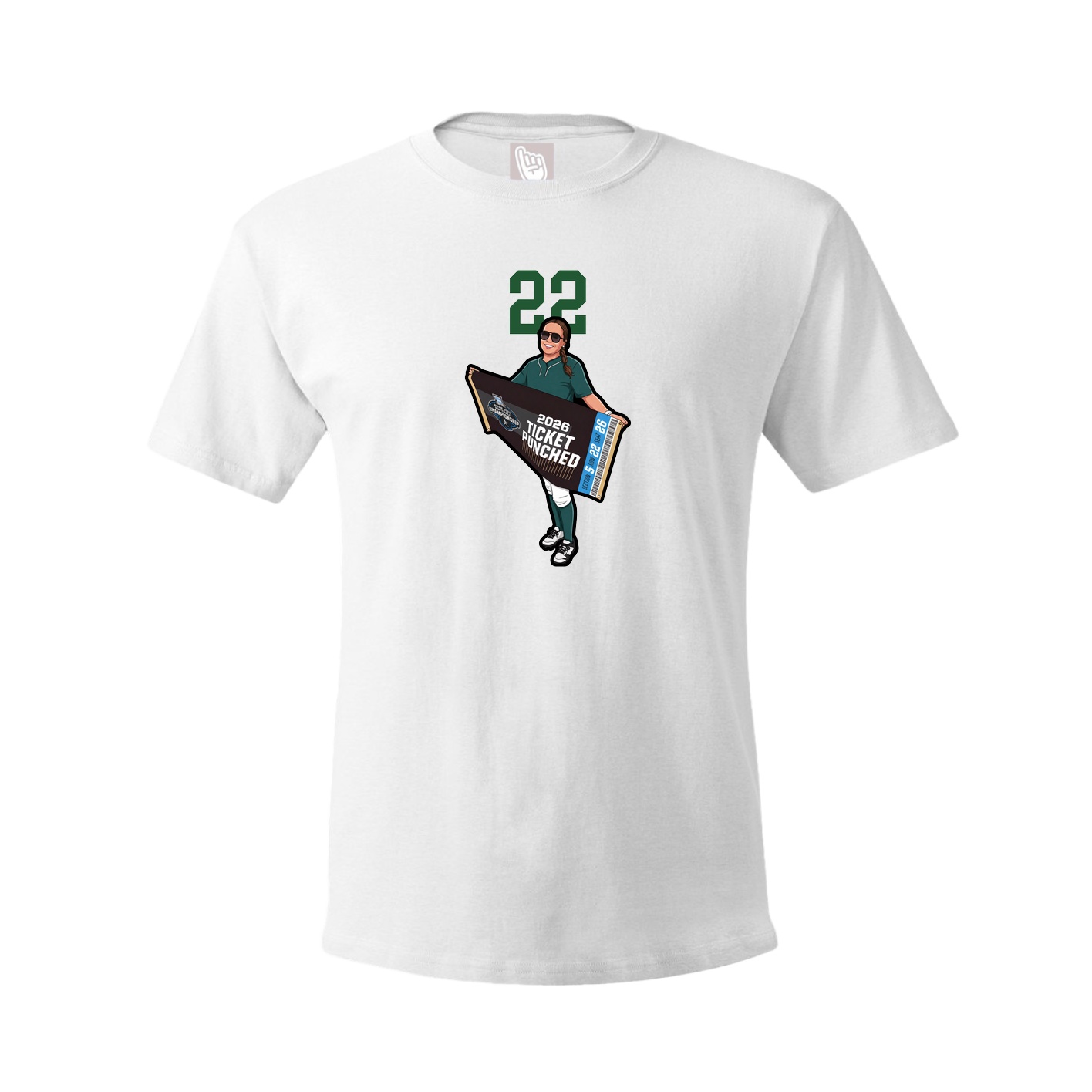 Youth Tee — Number Top in White