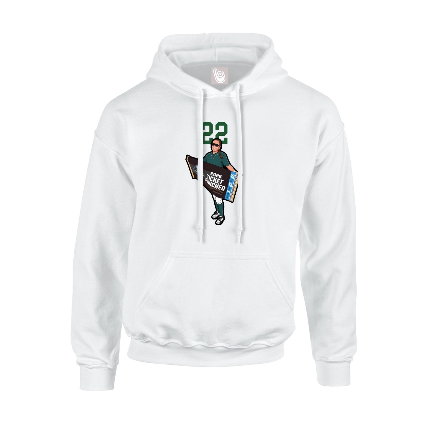 Hoodie — Number Top in White