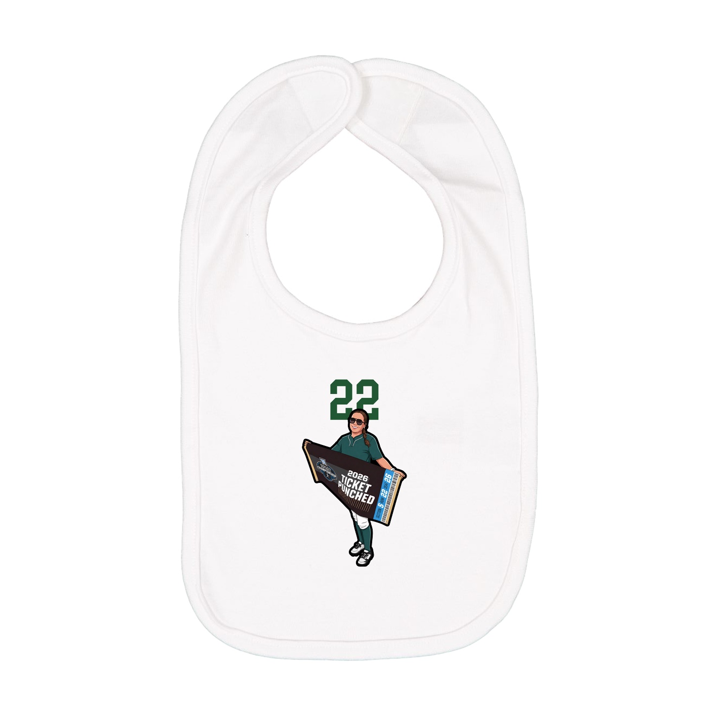 Infant Bib — Number Top in White