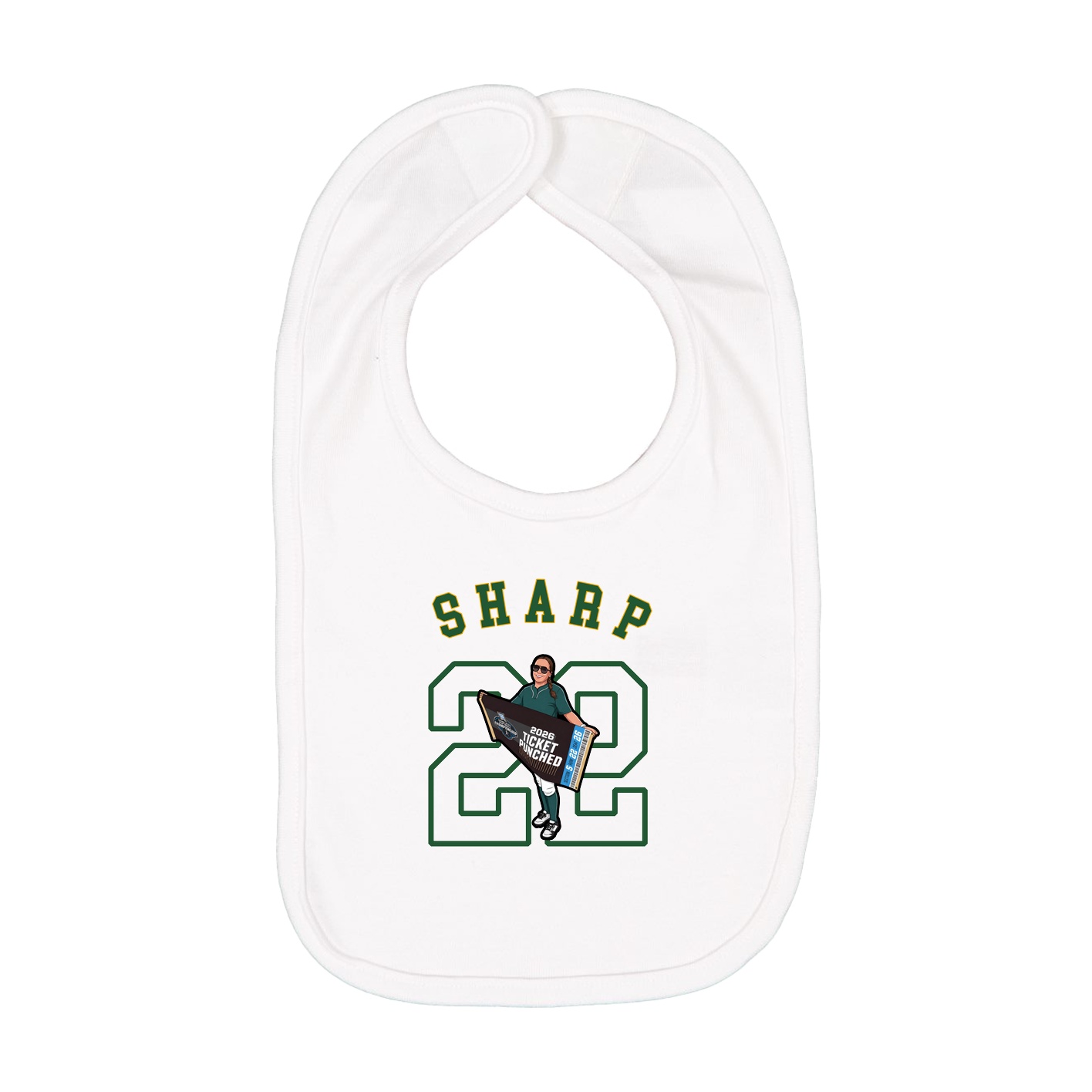 Infant Bib — Shirsey Arch in White