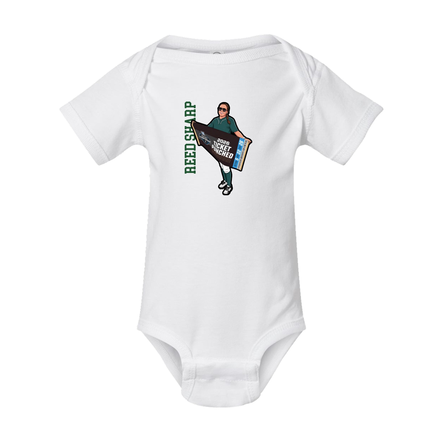 Baby Onesie — Name Vertical in White