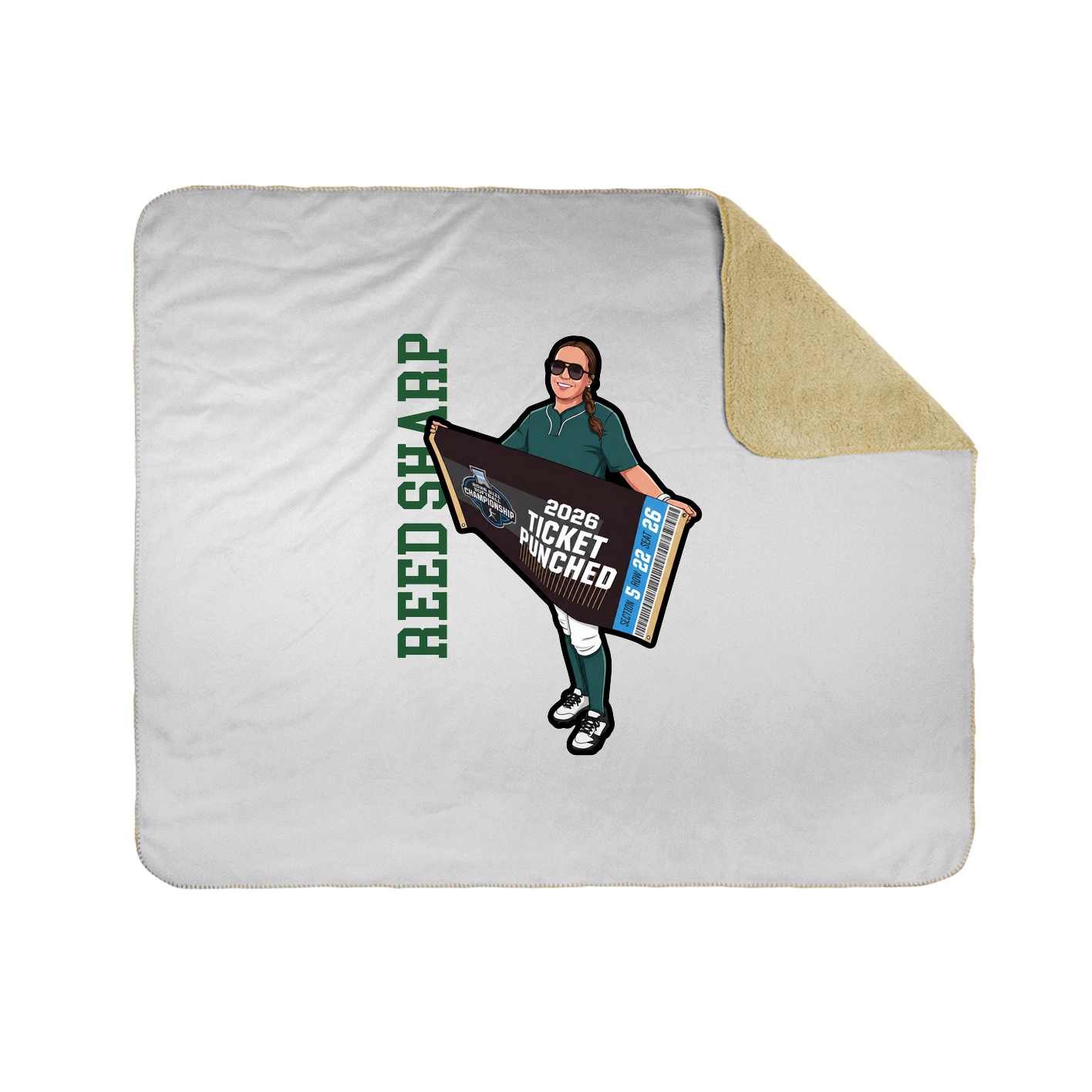 Throw Blanket — Name Vertical in White