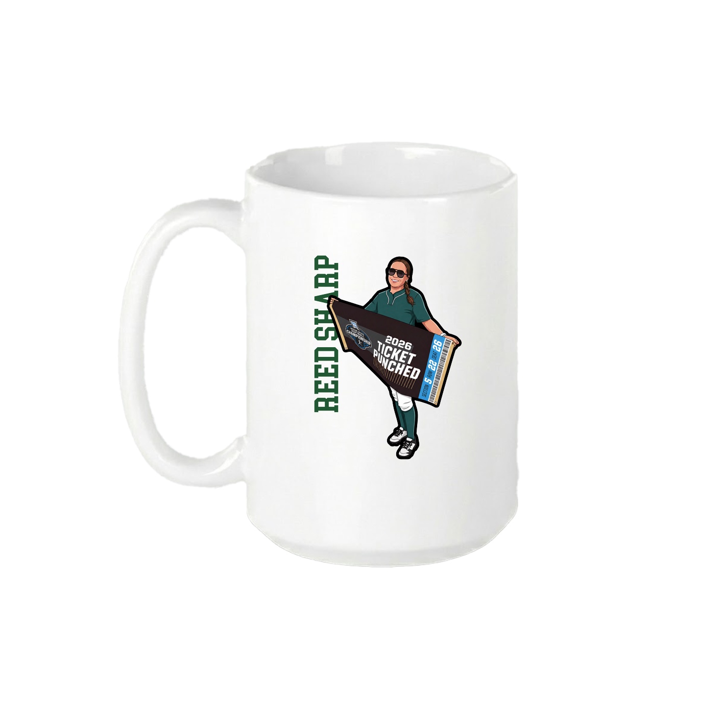 15oz Coffee Mug — Name Vertical in White