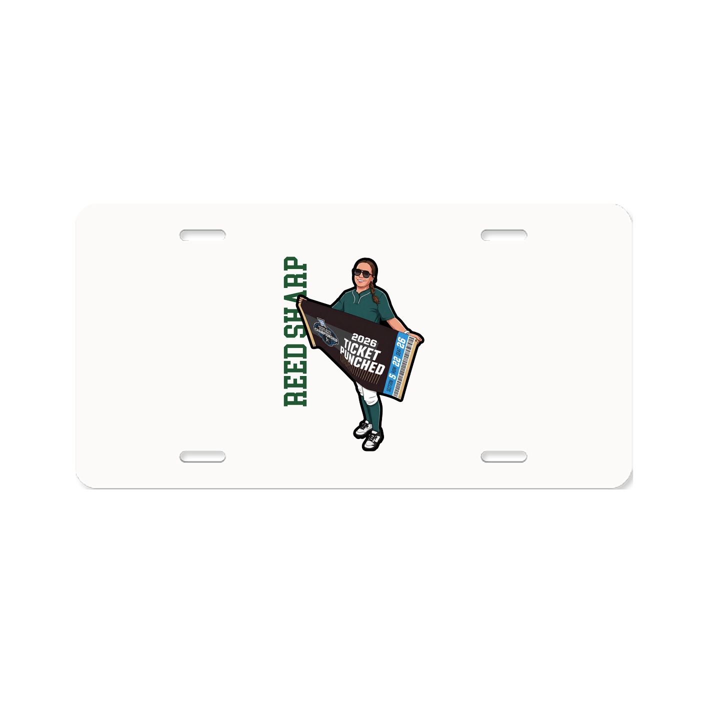 License Plate — Name Vertical in Classic