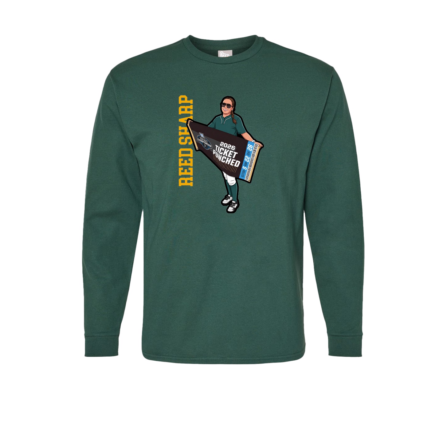 Long Sleeve Tee — Name Vertical in Green