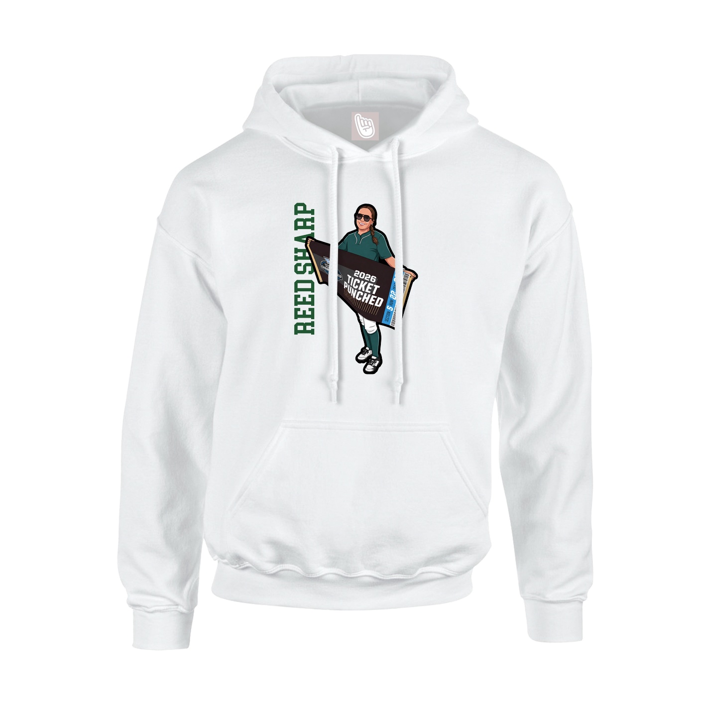Hoodie — Name Vertical in White