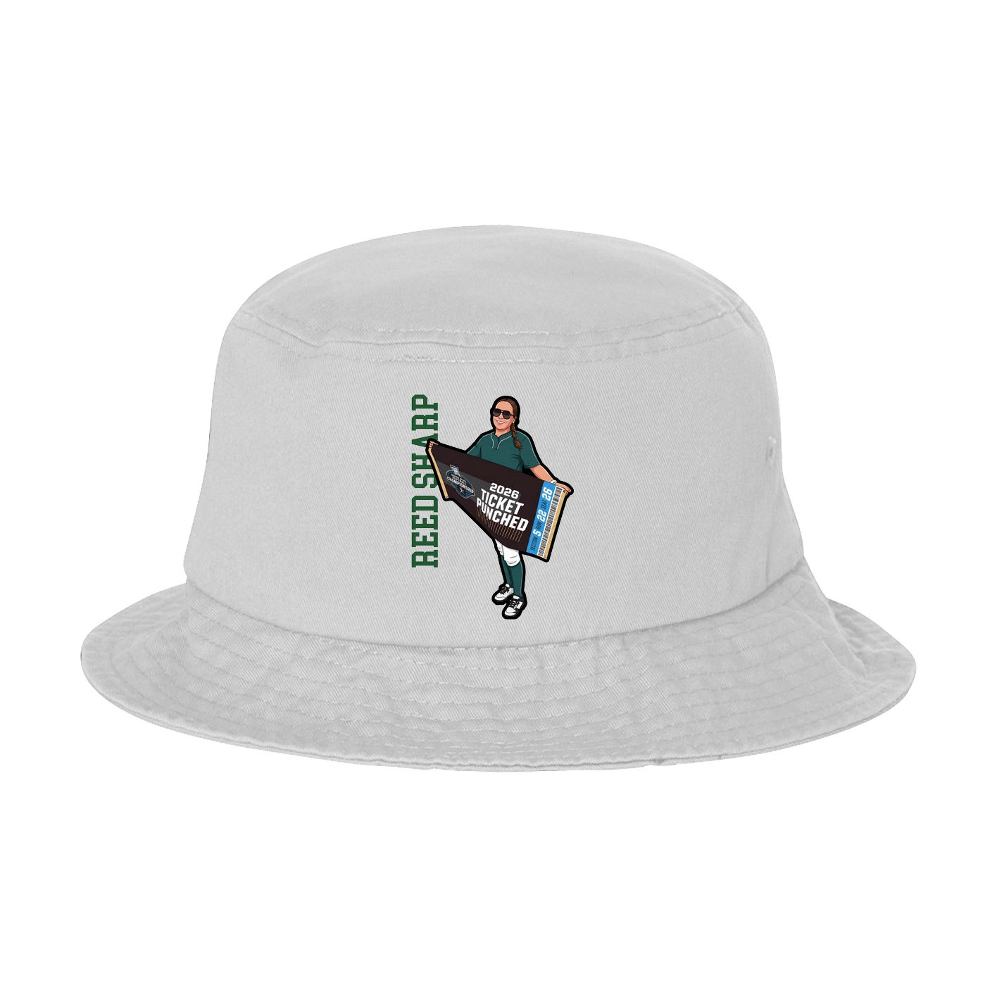 Bucket Cap — Name Vertical in White