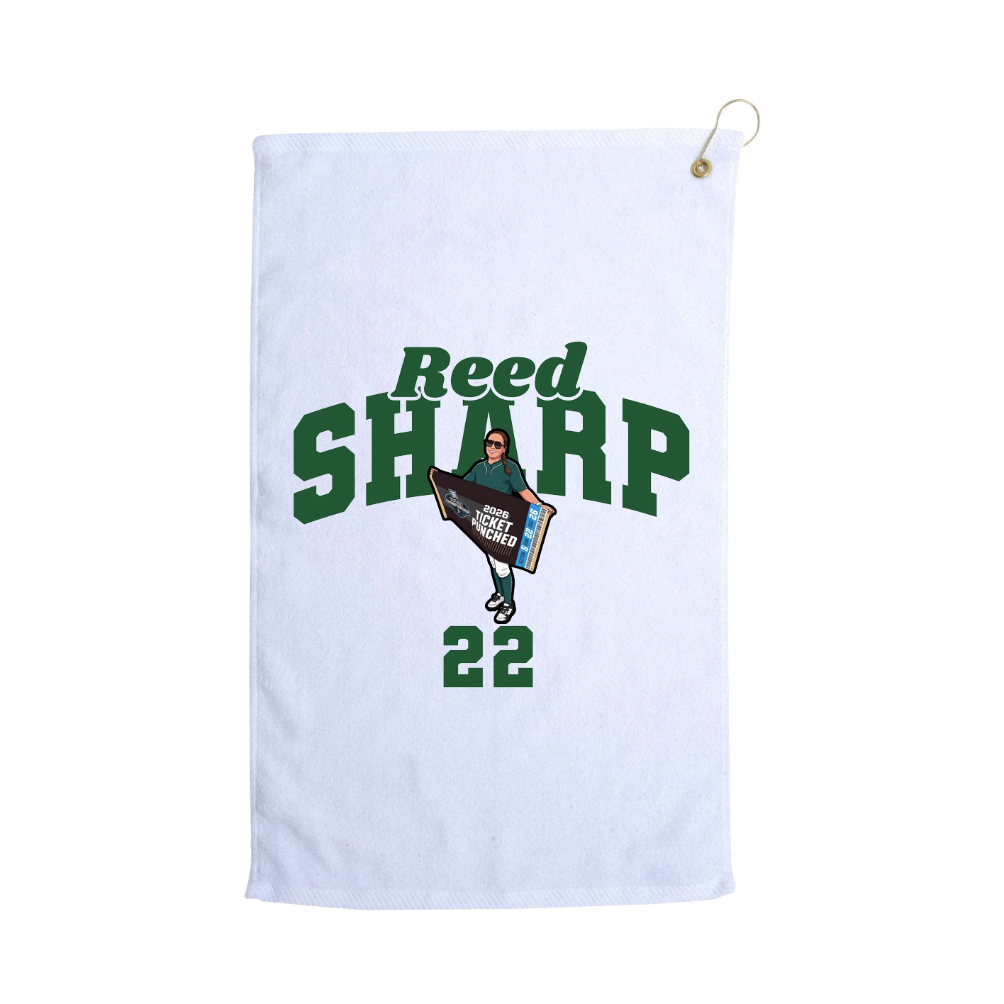 Golf Towel — Signature Arch in White