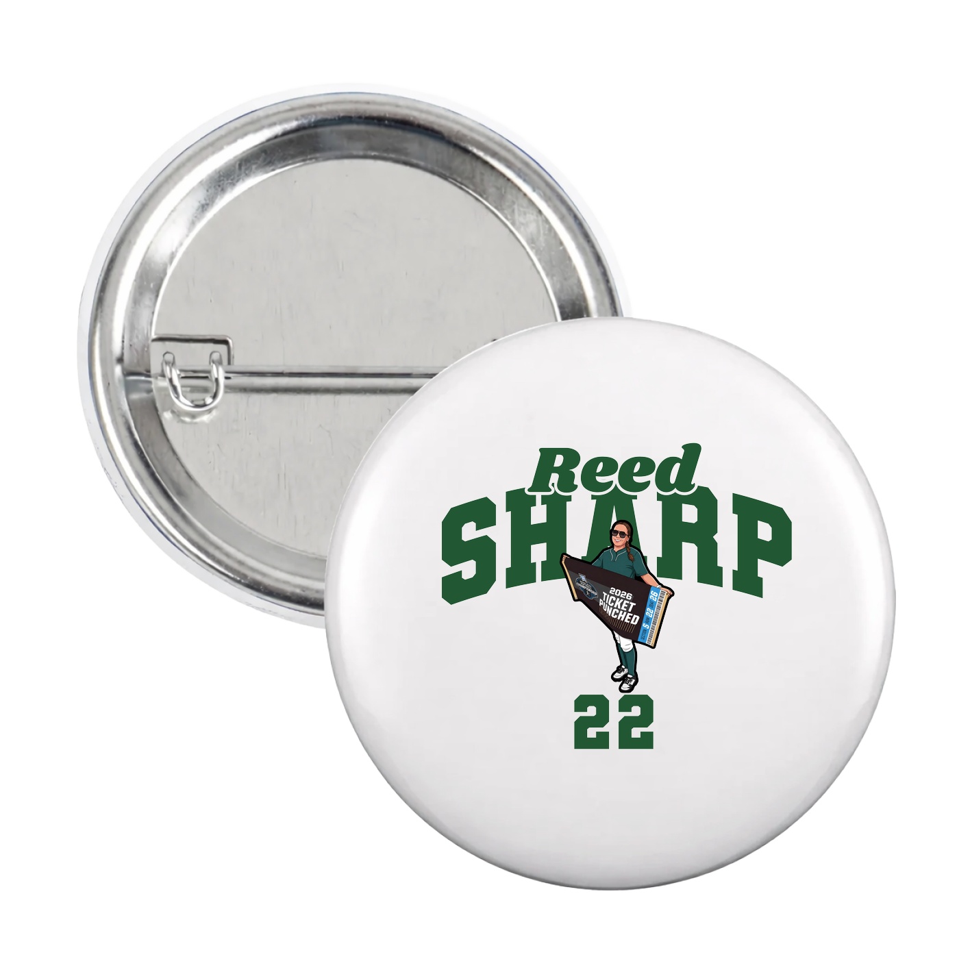 Game Day Button — Signature Arch in White