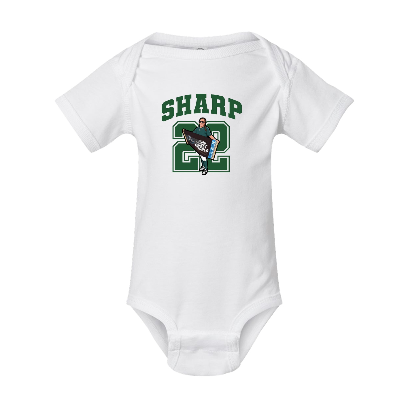 Baby Onesie — Number in White