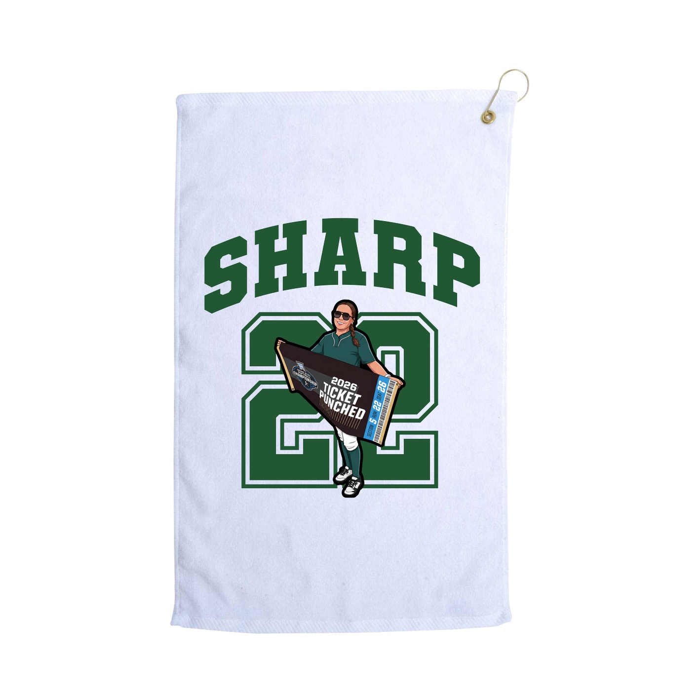 Golf Towel — Number in White