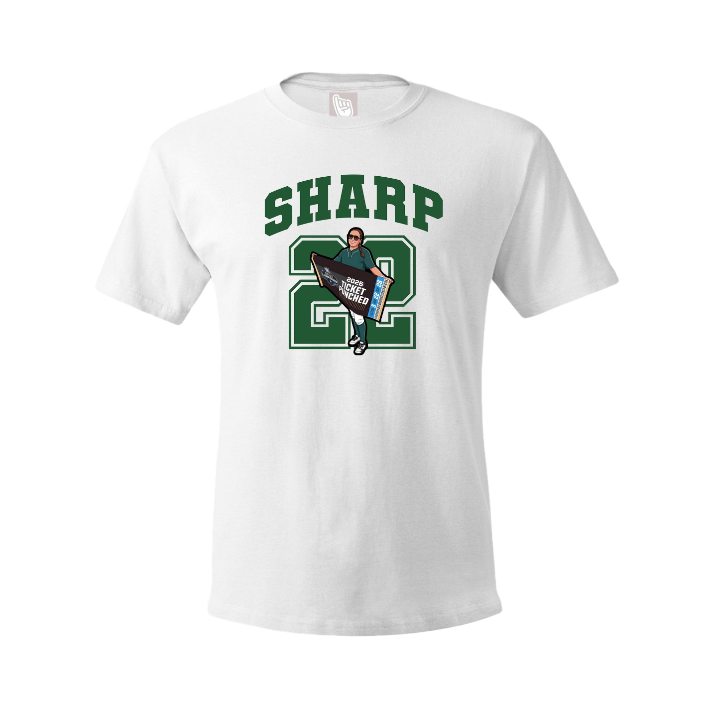 Youth Tee — Number in White