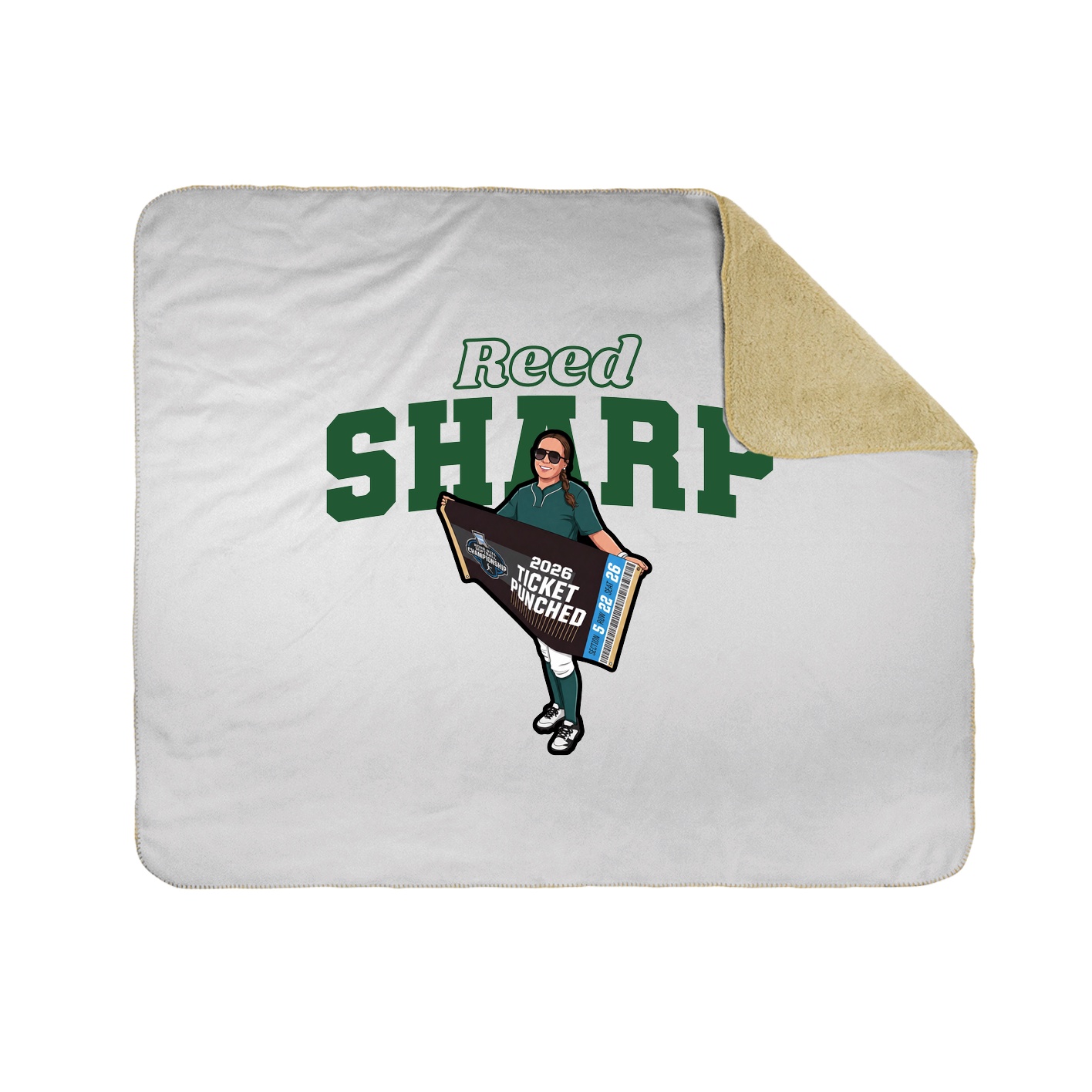 Throw Blanket — Name Arch in White