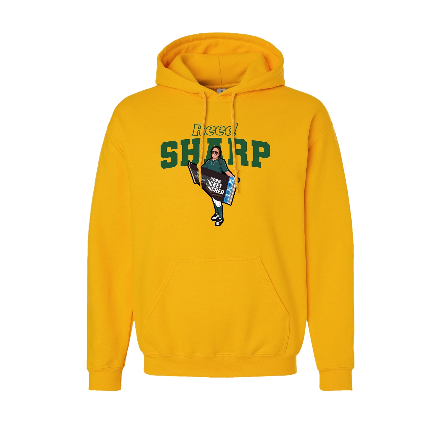 Youth Hoodie — Name Arch in Gold
