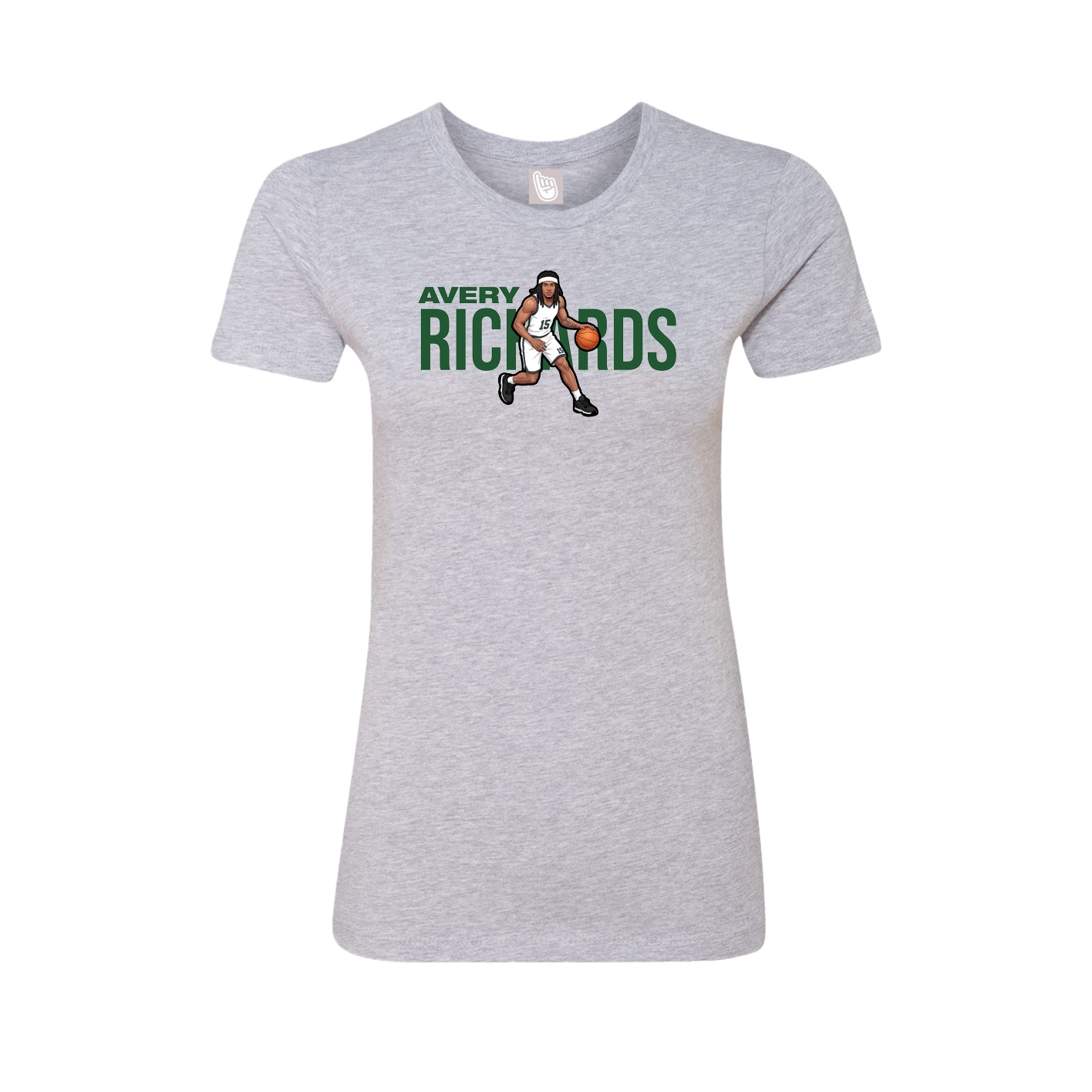 Fitted Women's Tee — Player Name in Grey