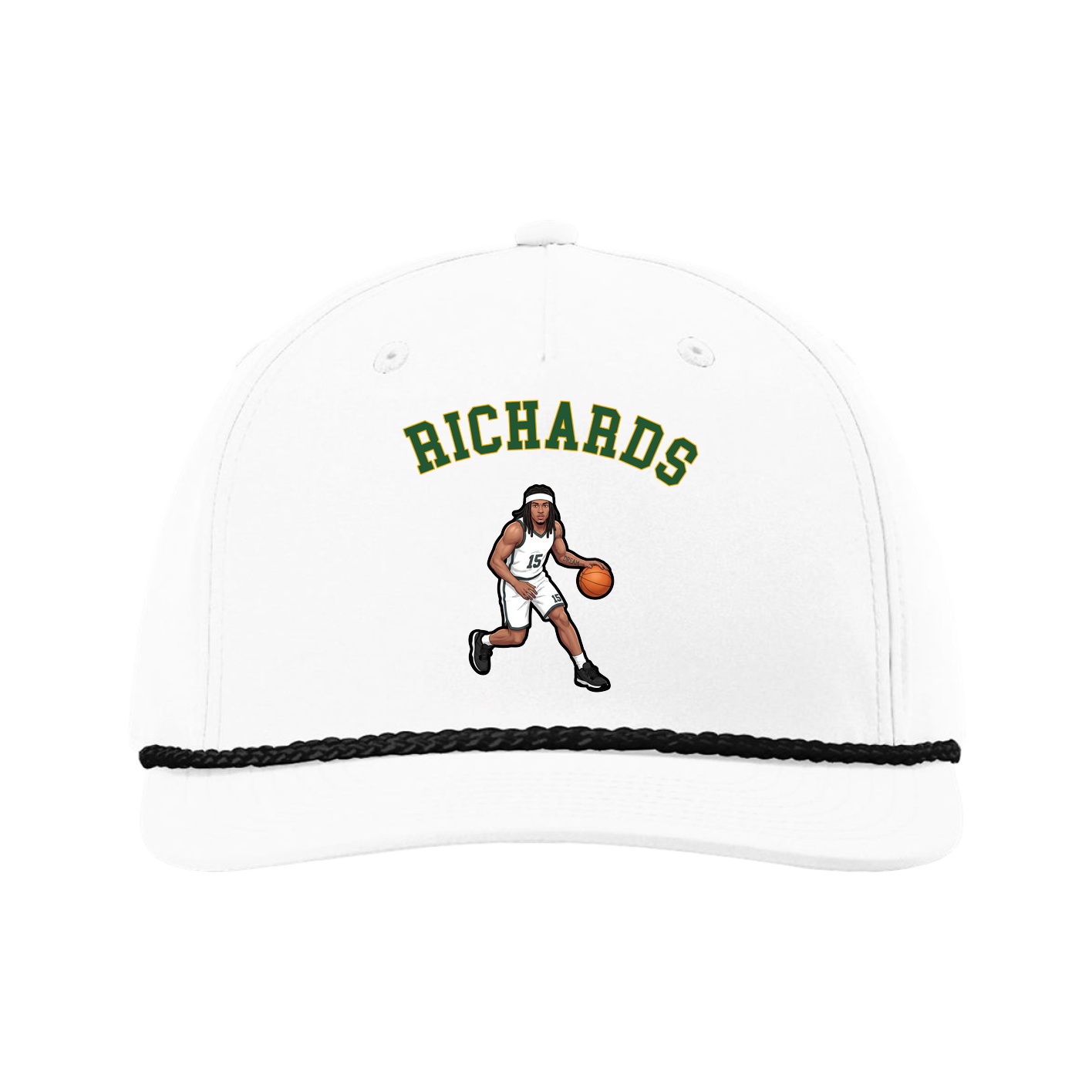 Five-Panel Classic Rope Cap — Shirsey Arch in White