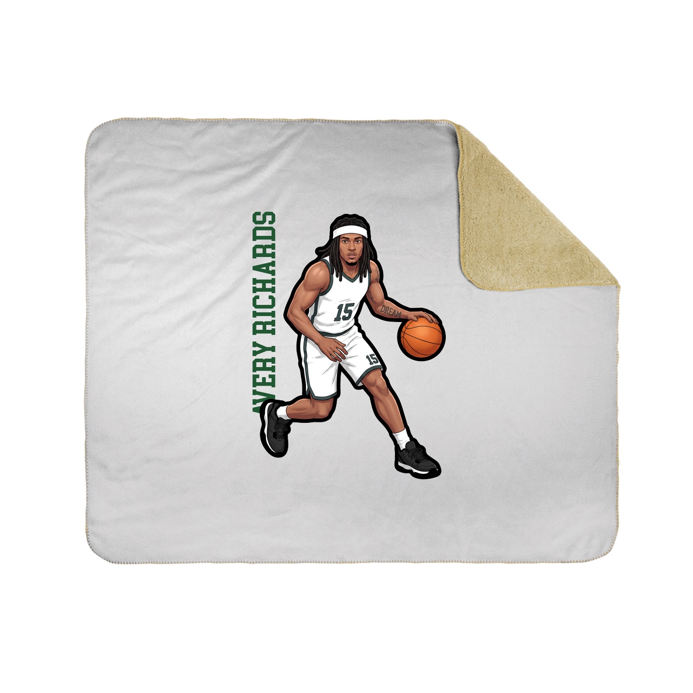 Throw Blanket — Name Vertical in White