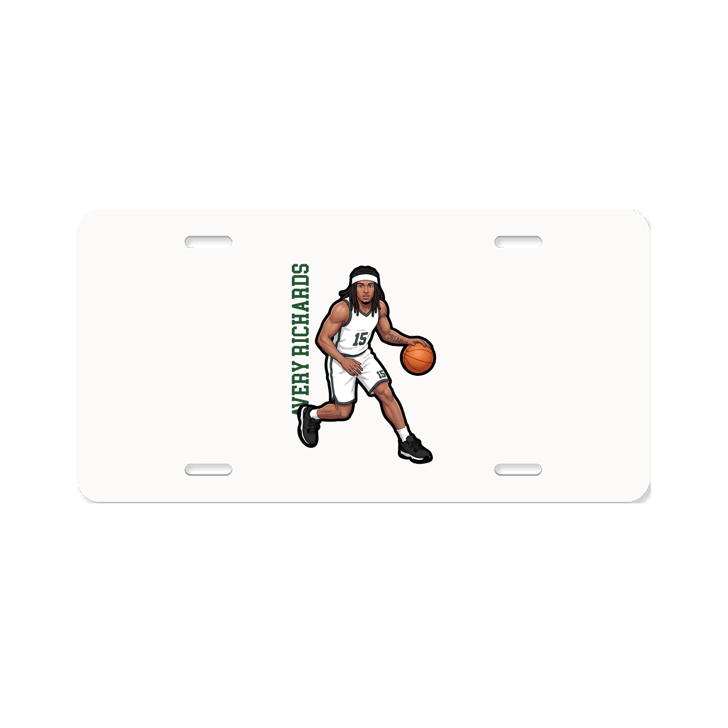 License Plate — Name Vertical in Classic