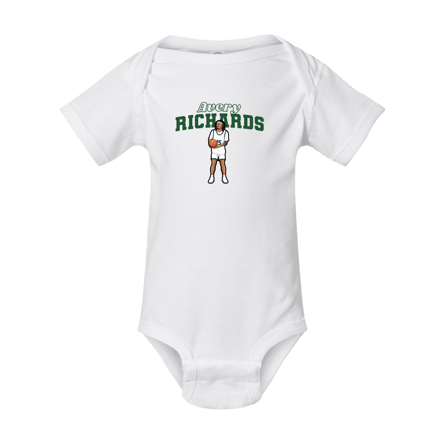 Baby Onesie — Name Arch in White