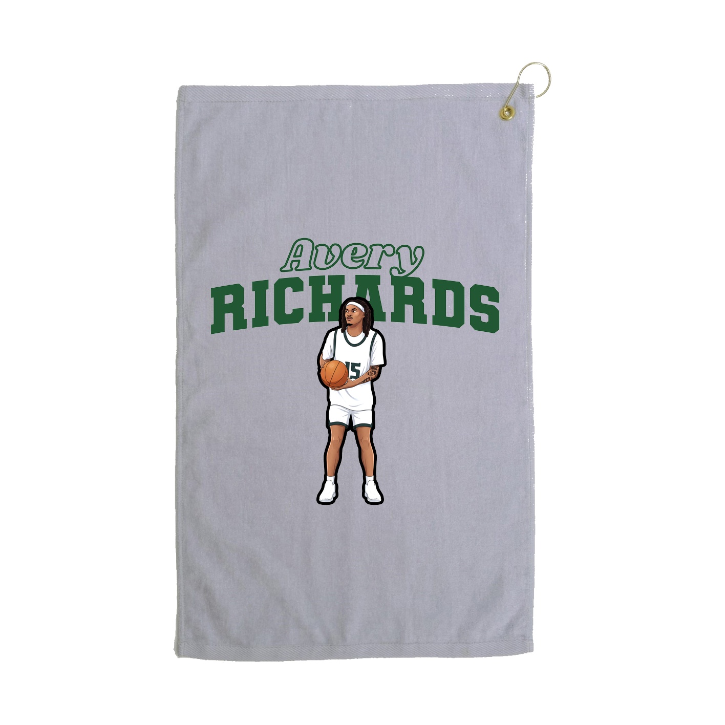 Golf Towel — Name Arch in Grey