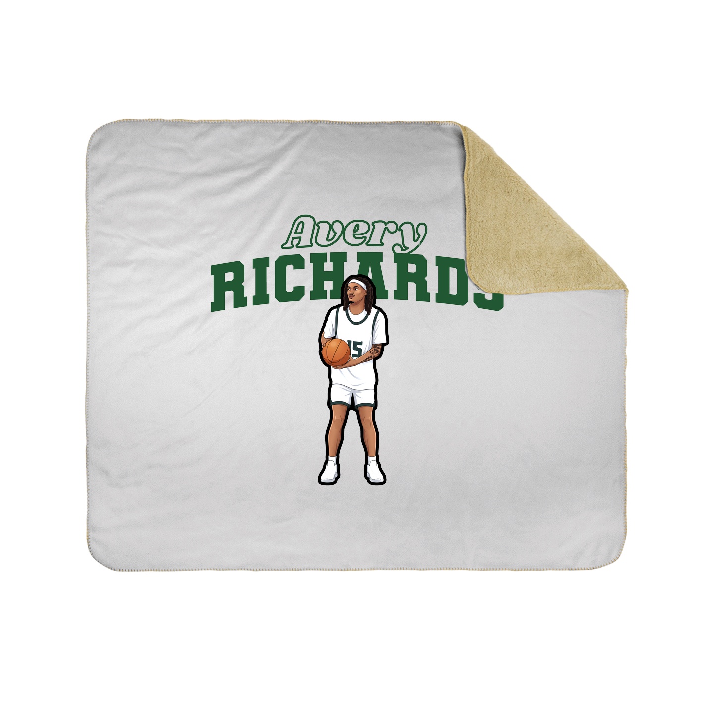 Throw Blanket — Name Arch in White