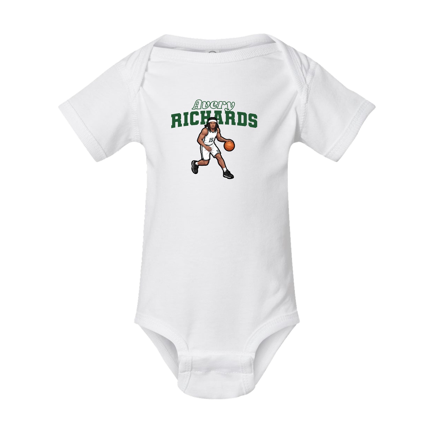 Baby Onesie — Name Arch in White