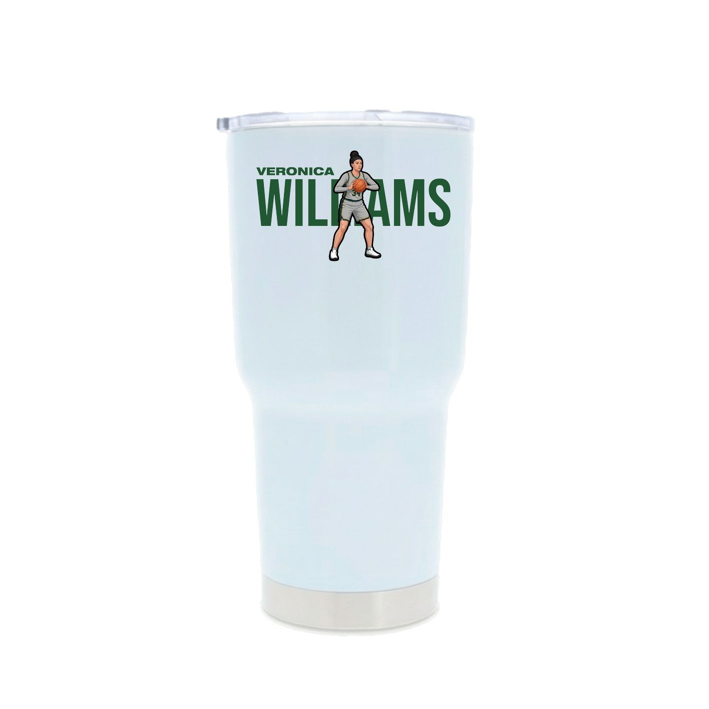 30oz Stainless Steel Tumbler — Player Name in White