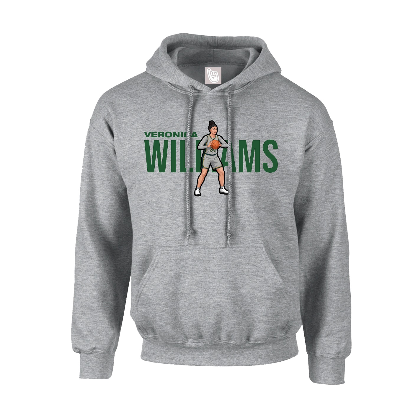 Hoodie — Player Name in Grey