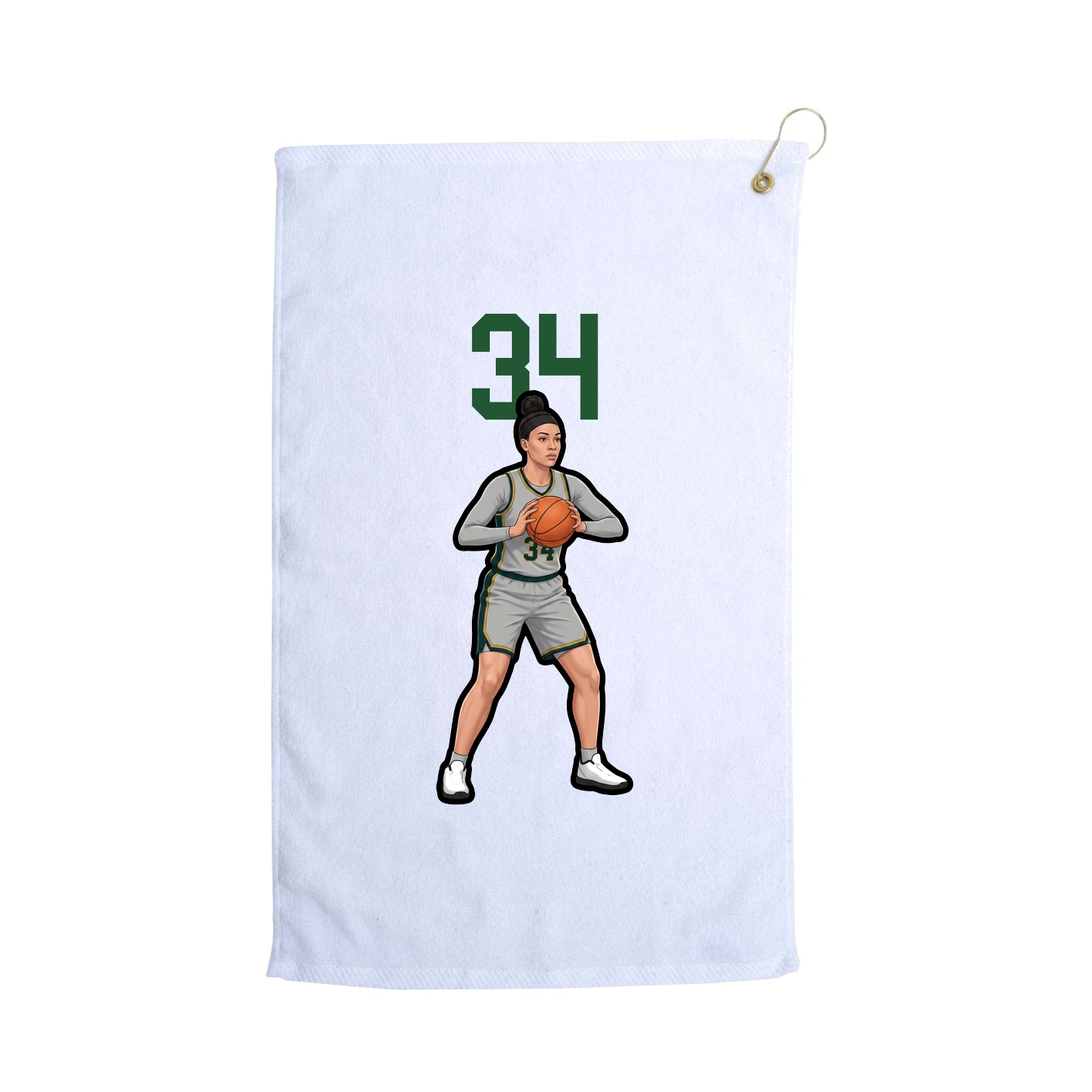 Golf Towel — Number Top in White