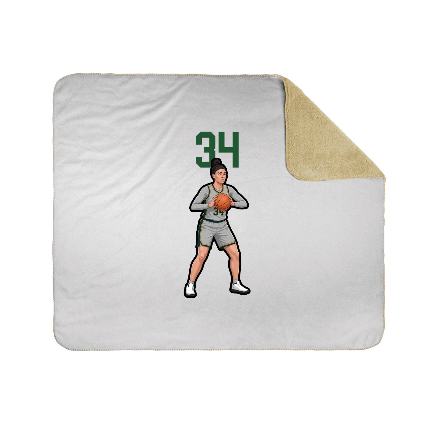 Throw Blanket — Number Top in White