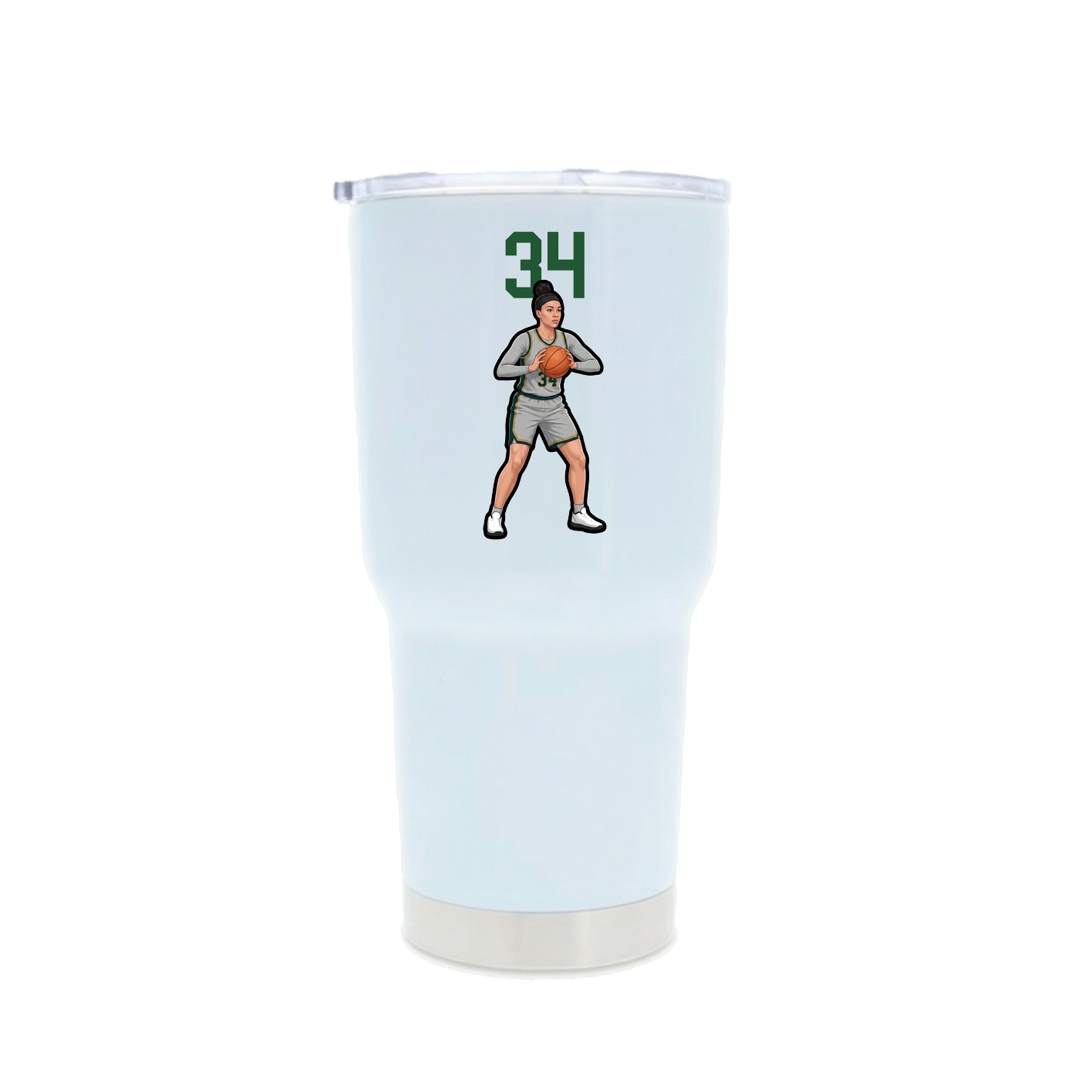 30oz Stainless Steel Tumbler — Number Top in White