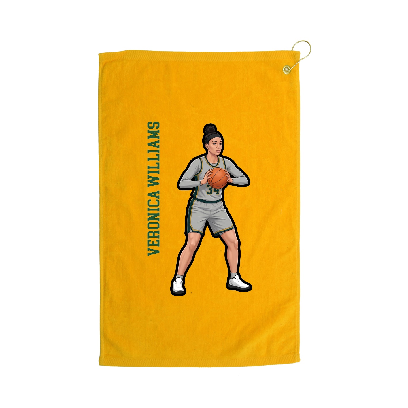 Golf Towel — Name Vertical in Gold