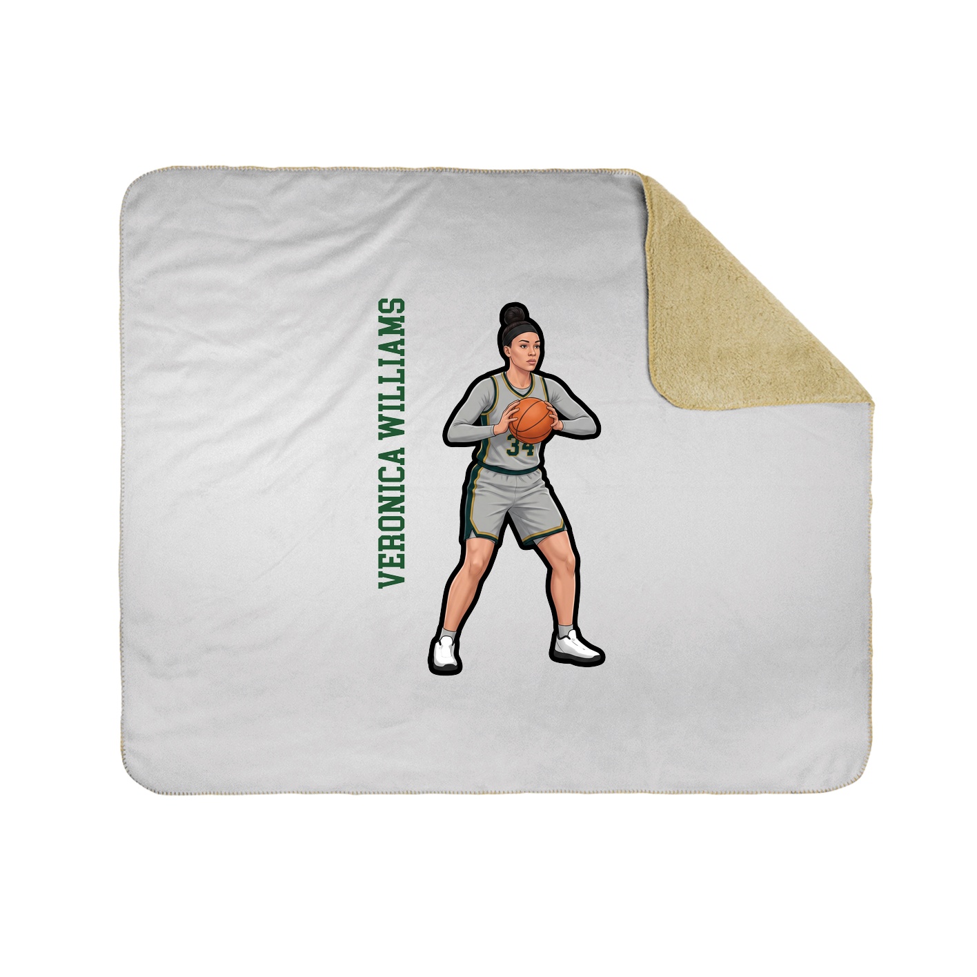 Throw Blanket — Name Vertical in White