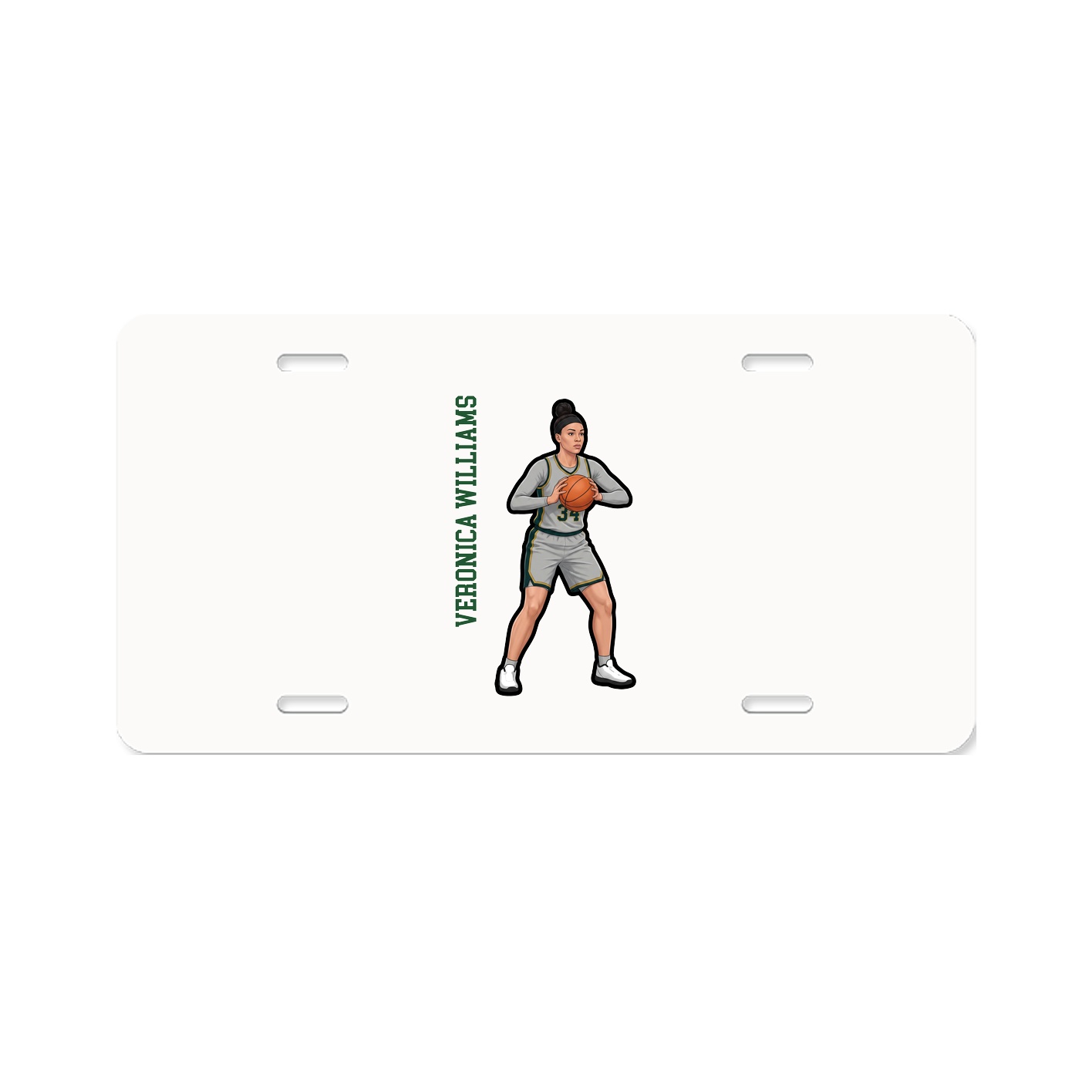 License Plate — Name Vertical in Classic