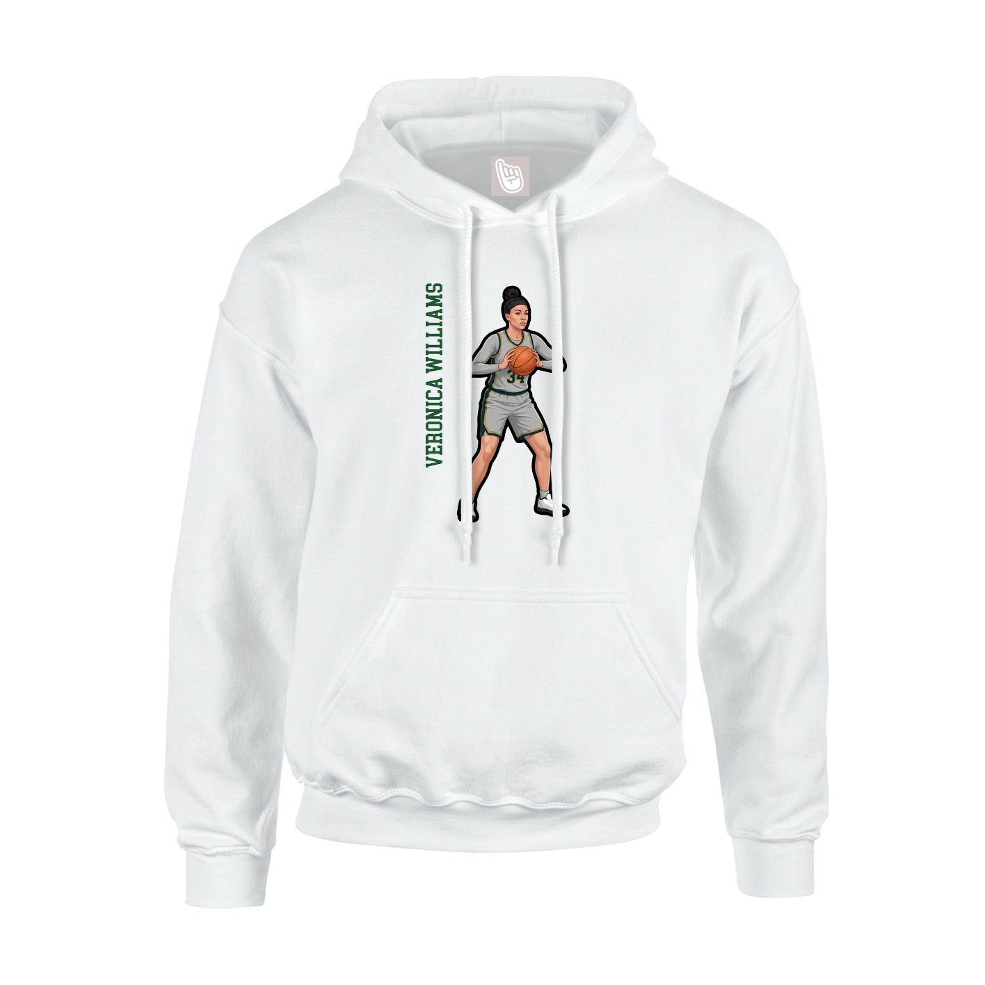 Hoodie — Name Vertical in White