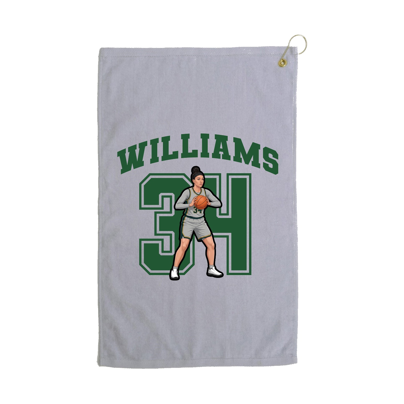 Golf Towel — Number in Grey