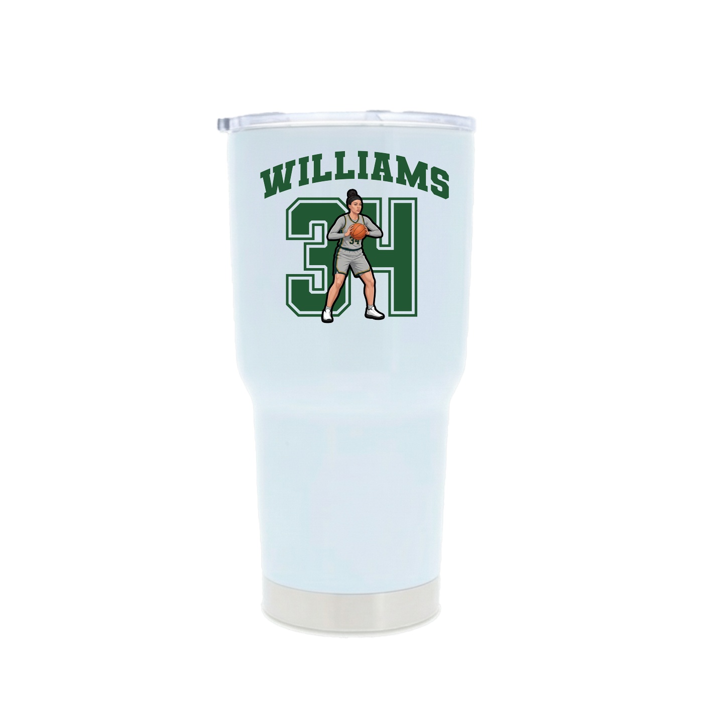 30oz Stainless Steel Tumbler — Number in White