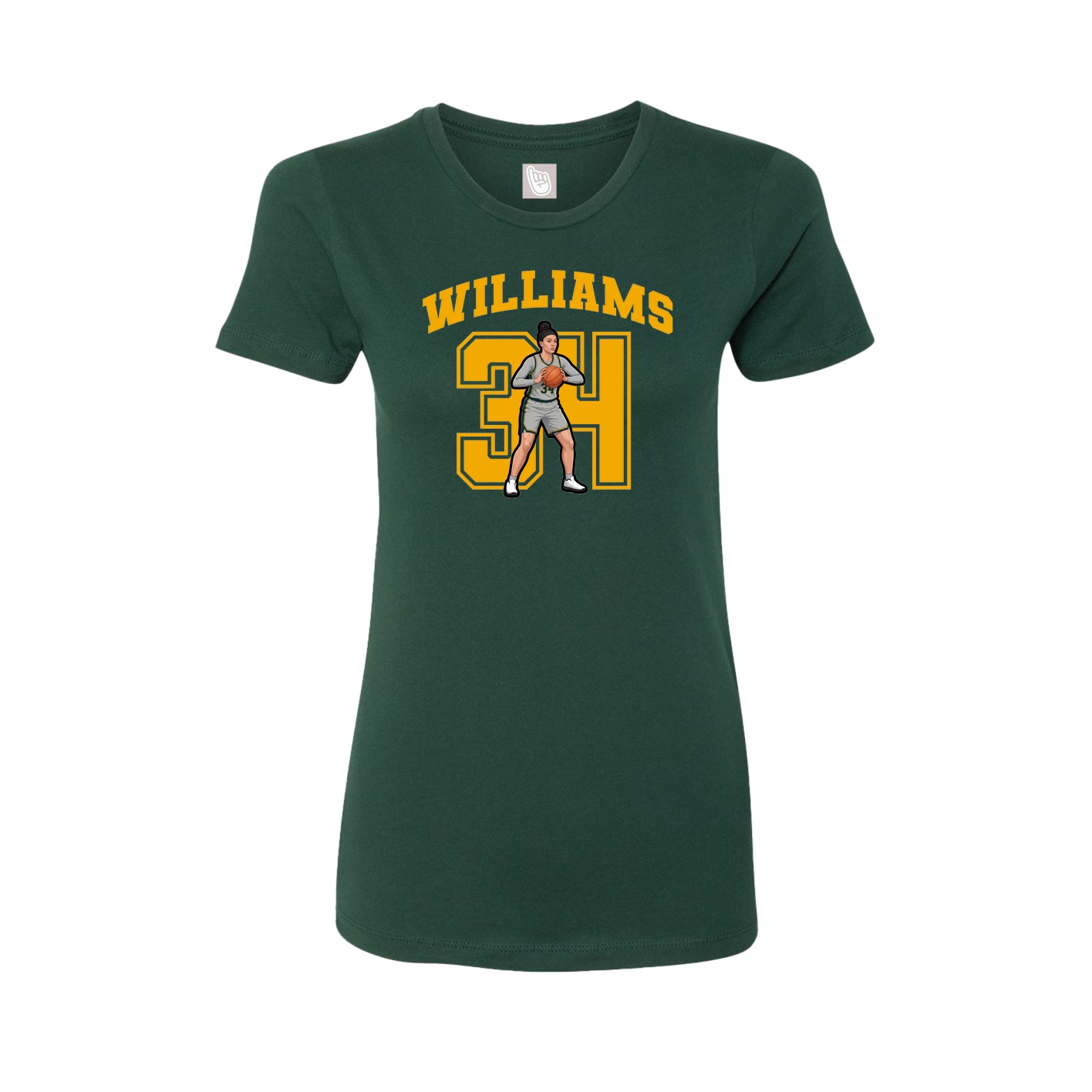 Fitted Women's Tee — Number in Green