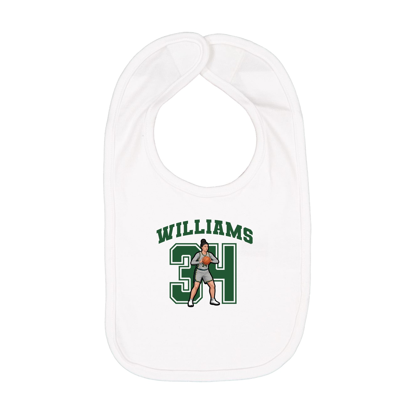 Infant Bib — Number in White