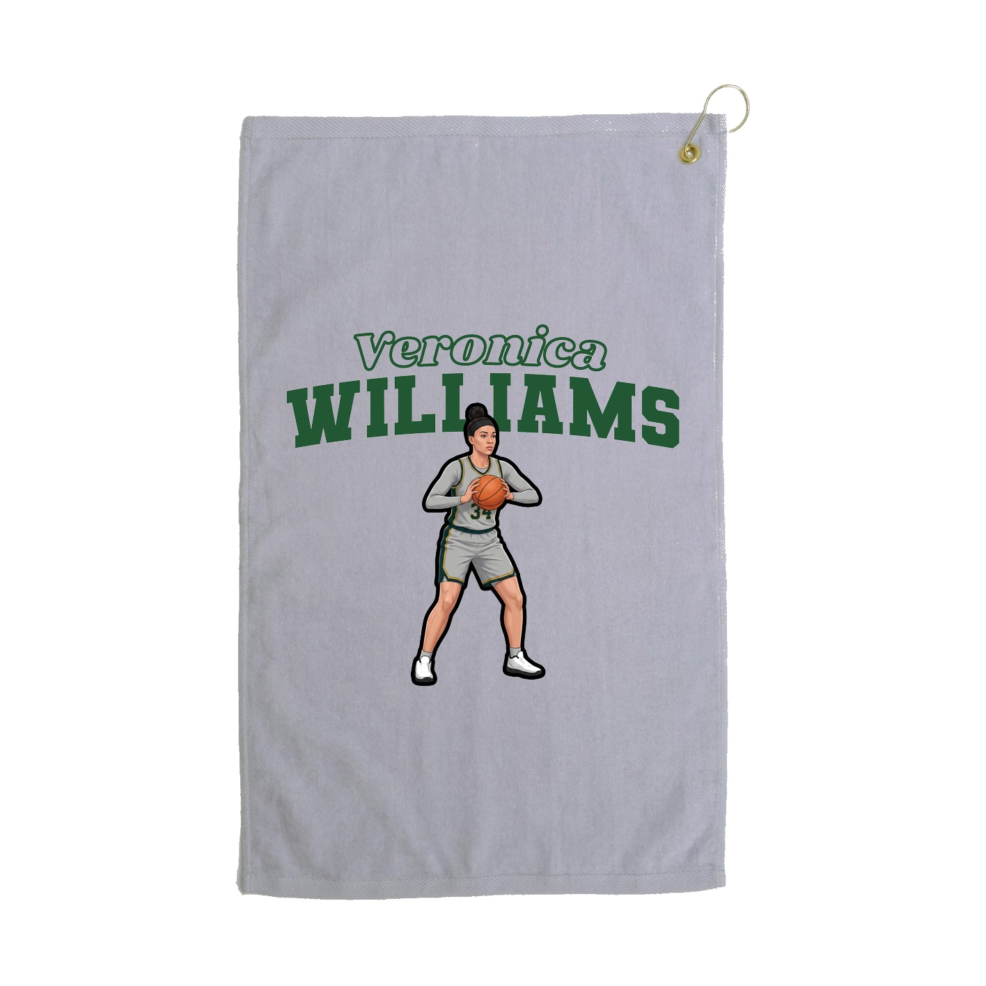 Golf Towel — Name Arch in Grey
