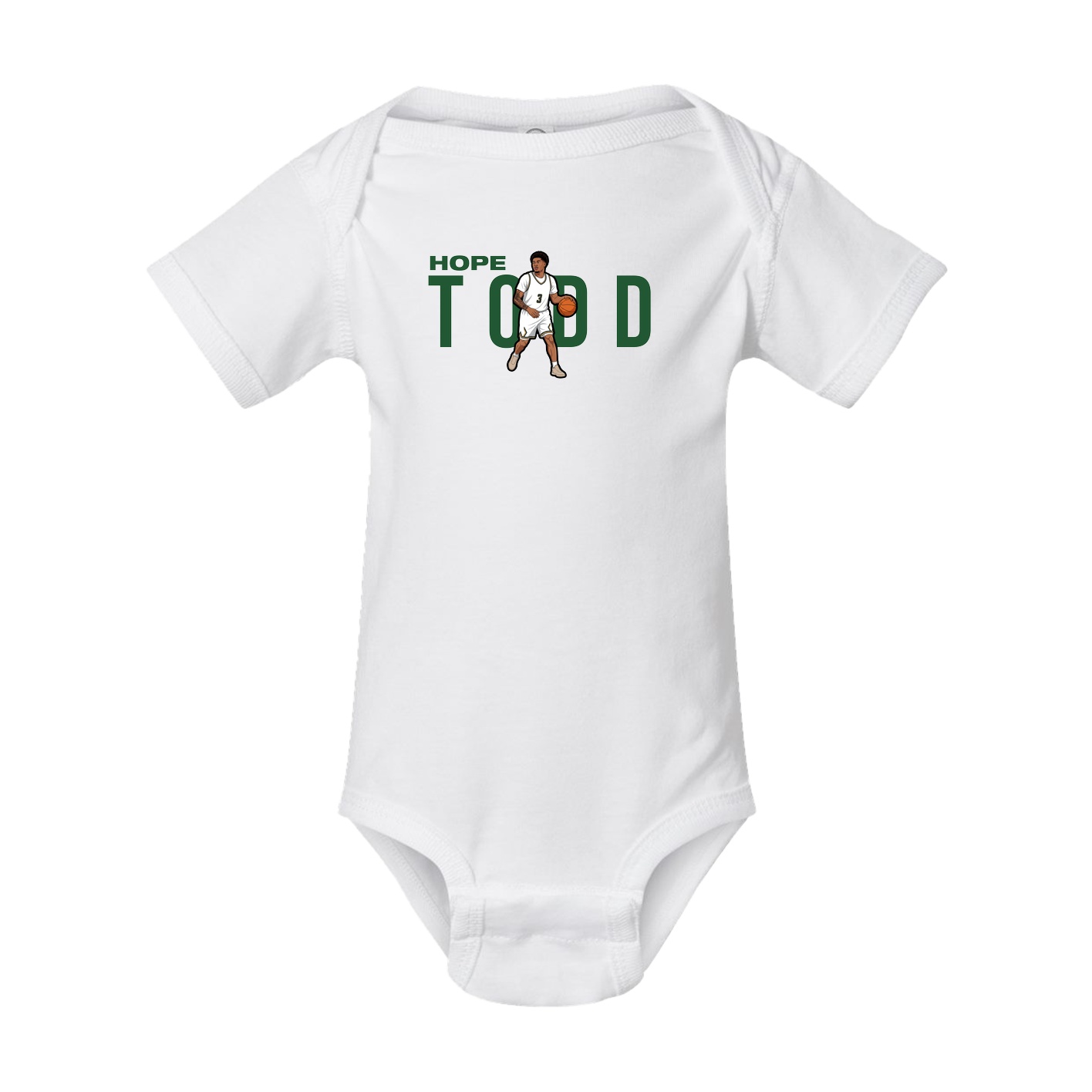 Baby Onesie — Player Name in White