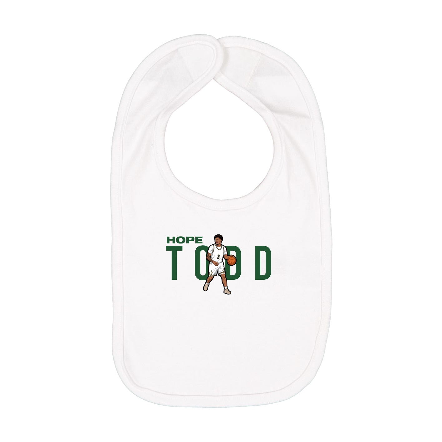 Infant Bib — Player Name in White