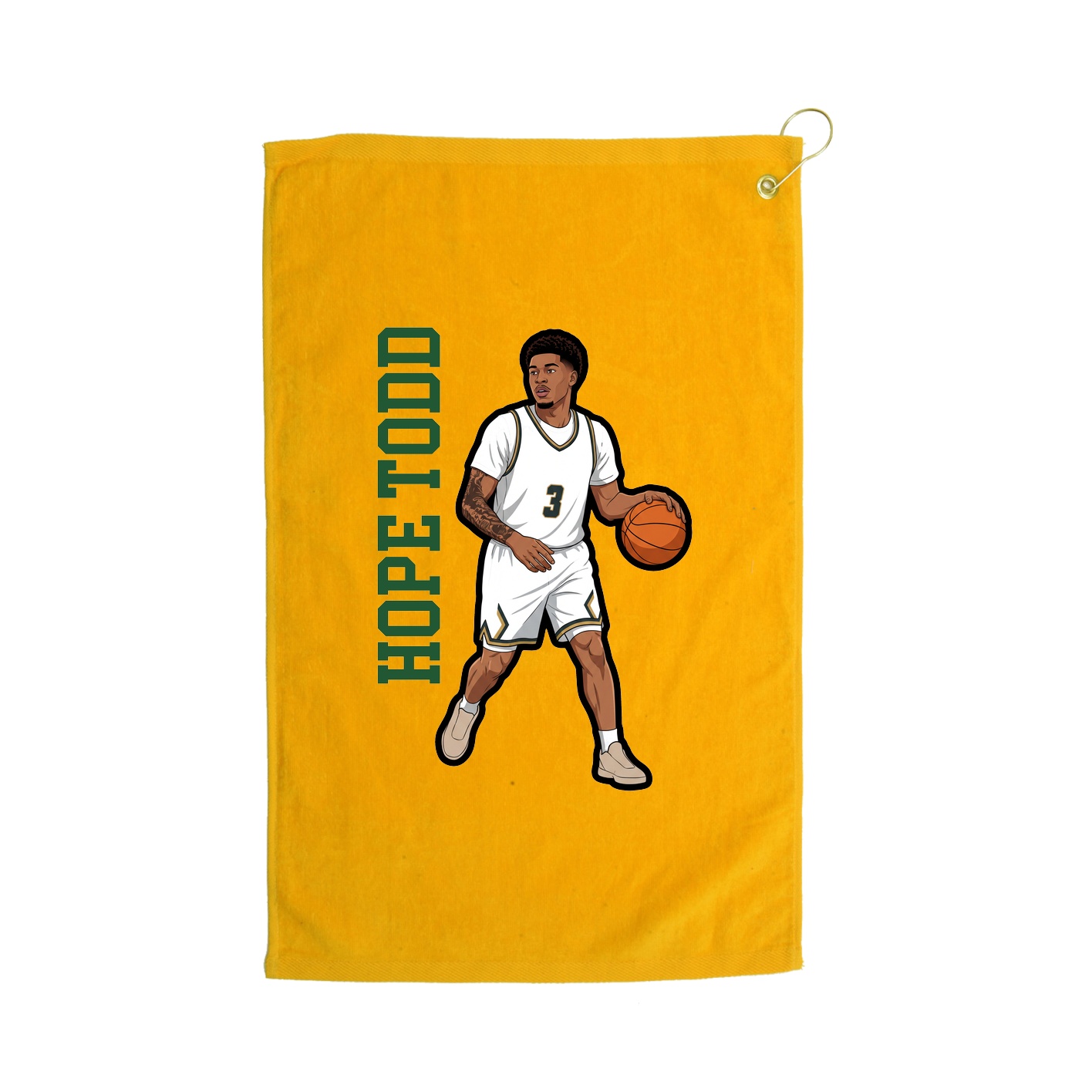 Golf Towel — Name Vertical in Gold