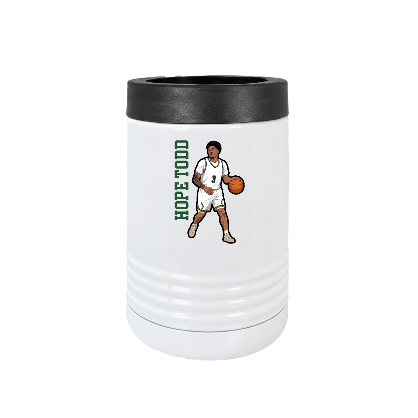Beverage Holder — Name Vertical in White