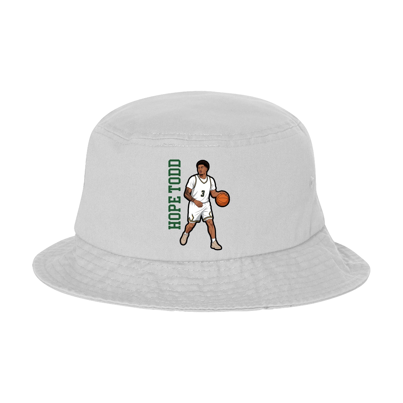 Bucket Cap — Name Vertical in White