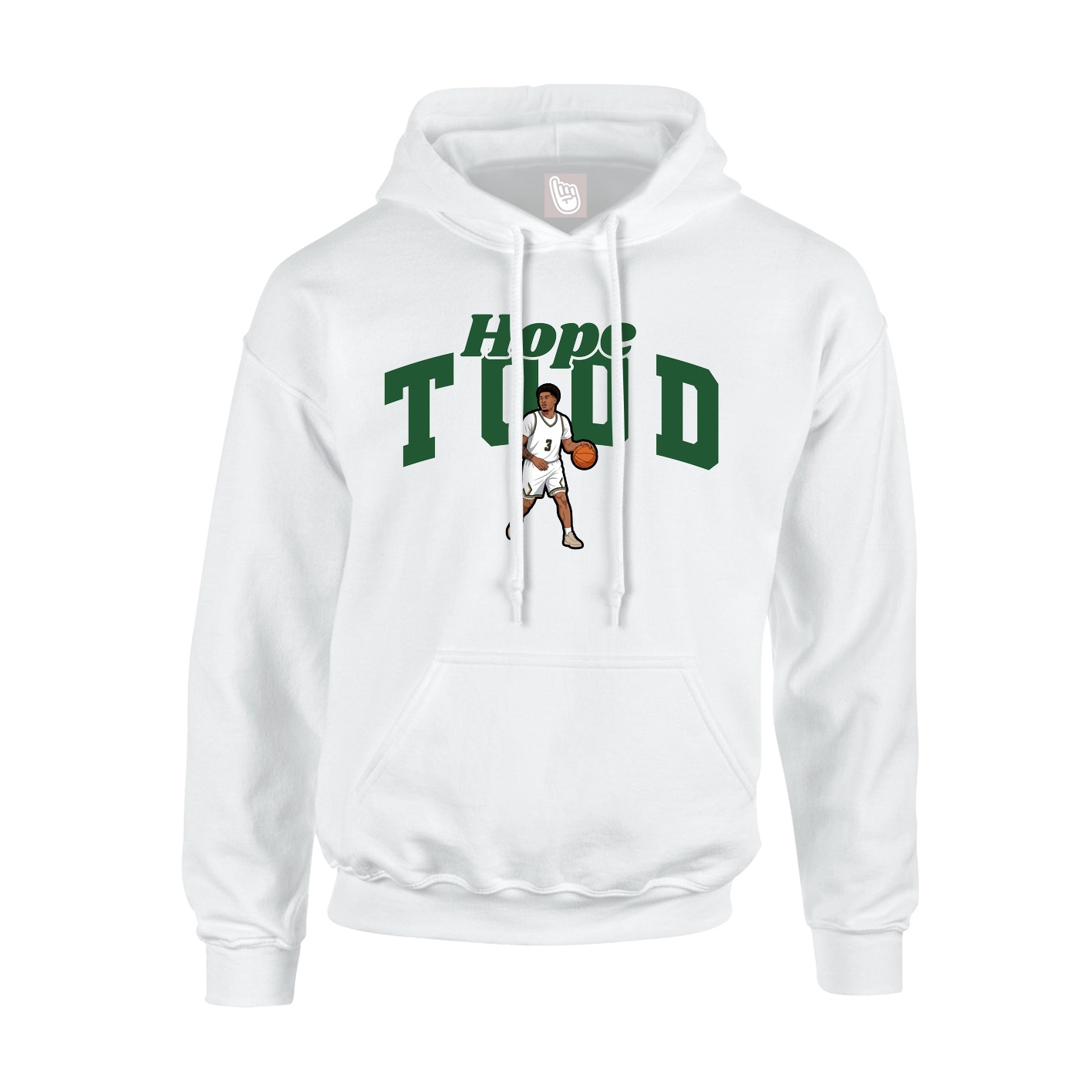 Youth Hoodie — Signature Arch in White
